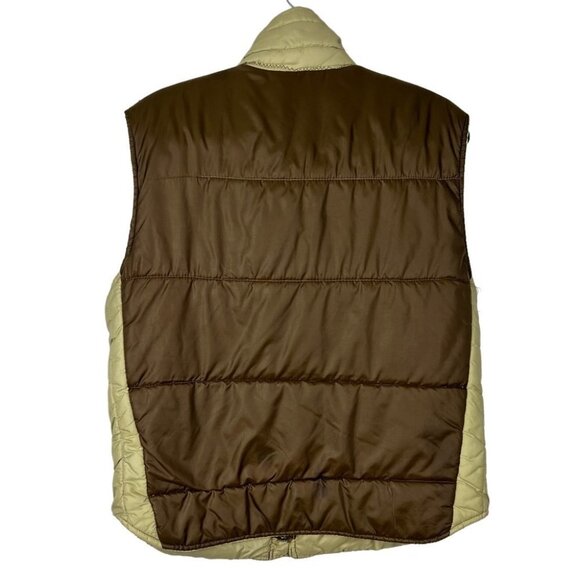 Ski Lift It Brown and Beige Zip Up Vintage Puffer Vest Women Size M - Picture 2 of 14